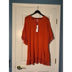 La Moda True Colours Swim Cover Up Orange Coral L/XL